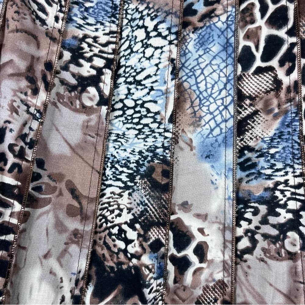 Focus Lifestyle Midi Skirt Animal Print Indie Peasant Festival Boho Pleated 10